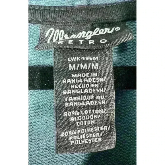 Wrangler Retro Cheetah Hoodie Sweatshirt Womens Medium  Green Full Zip Ladies - Picture 5 of 7